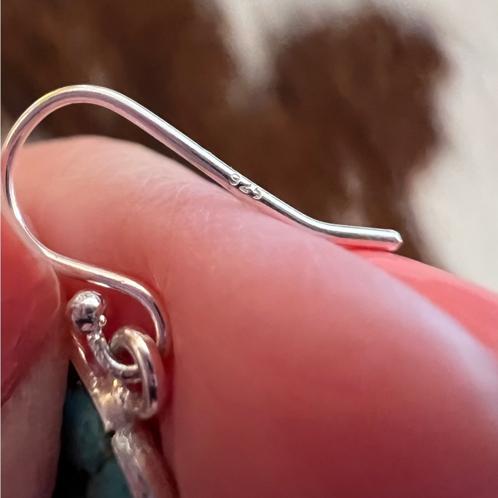 Kingman Copper Turquoise Rectangle Dangle Earring… - image 8